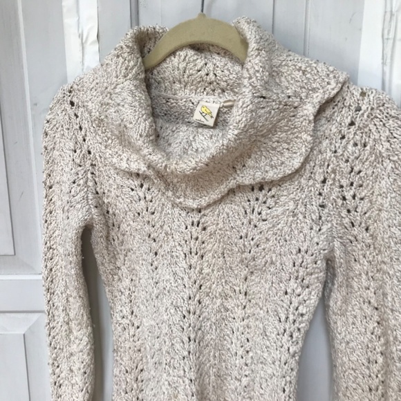 Anthropologie  Yellow Bird Light Tan Knit Sweater - Picture 8 of 14